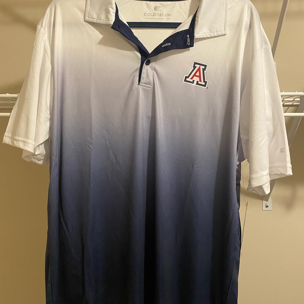 University of Arizona polo, size large. Lightweight, sweat-wicking.